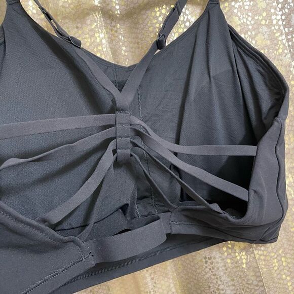 Athleta Black Elation Strappy Cropped Longline Yoga Active Top 3X D-DD NWT - Picture 5 of 11